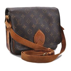 Auth Louis Vuitton Monogram Cartouchiere MM Shoulder Cross Bag